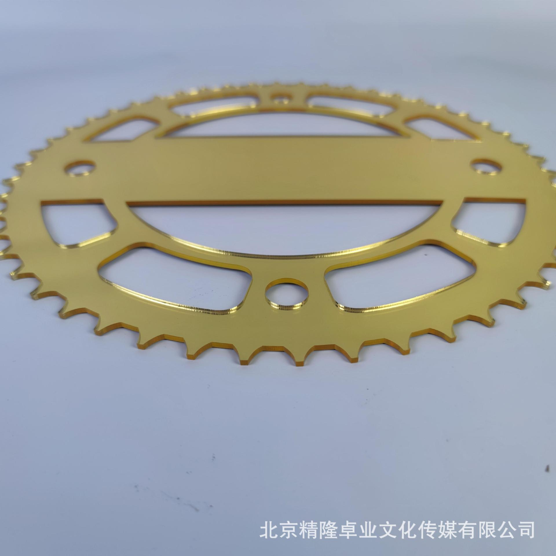 亚克力金色银色镜面板切割装饰工艺品齿轮激光CNC加工圆牌片 图片 3