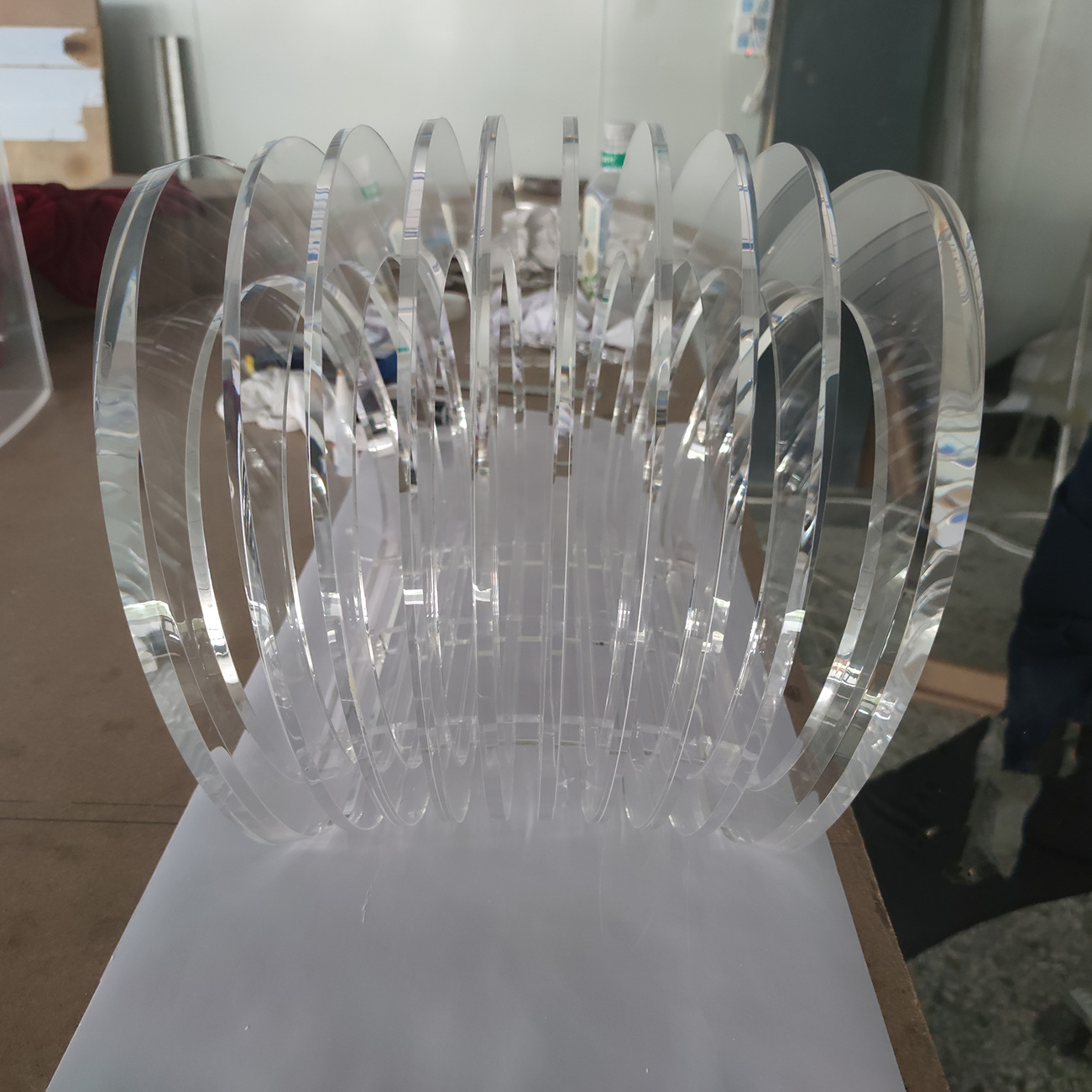 亚克力透明展台有机玻璃心型艺术品大型实验箱心型雕刻水箱仪器 图片 2