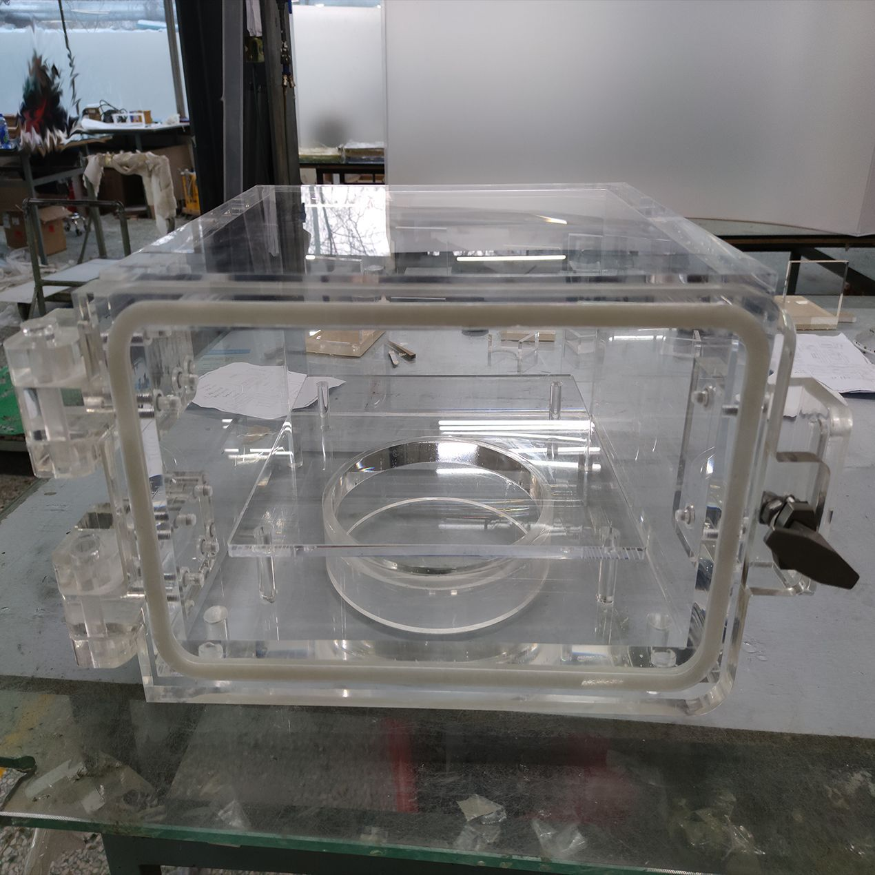 亚克力实验箱定制有机玻璃器材加工异形亚克力多孔实验仪器装置