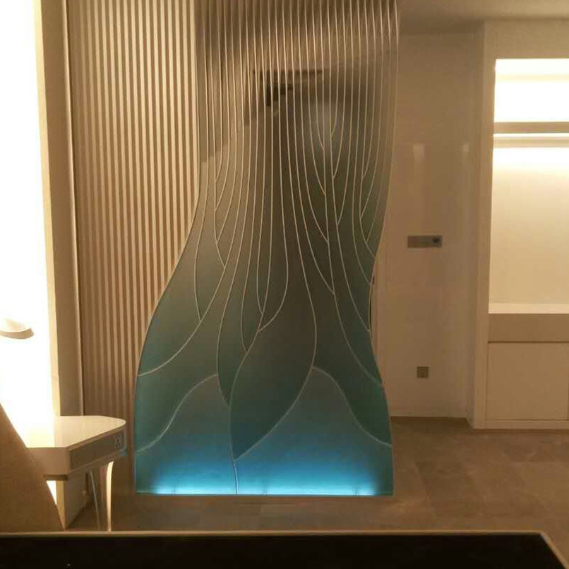工厂定制亚克力屏风售楼部酒店大堂高端设计感屏风隔断 渐变色 图片 3