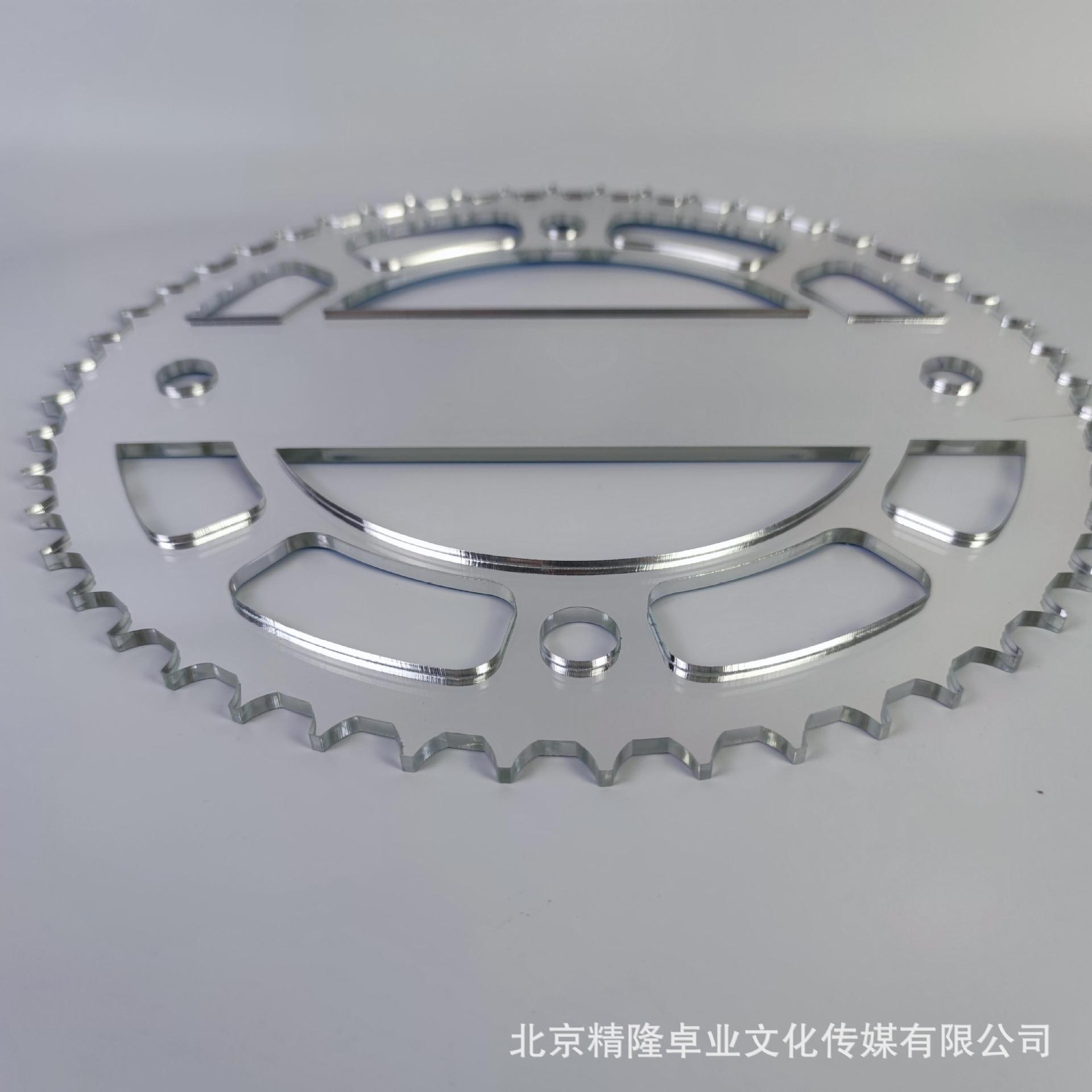 亚克力金色银色镜面板切割装饰工艺品齿轮激光CNC加工圆牌片 图片 2