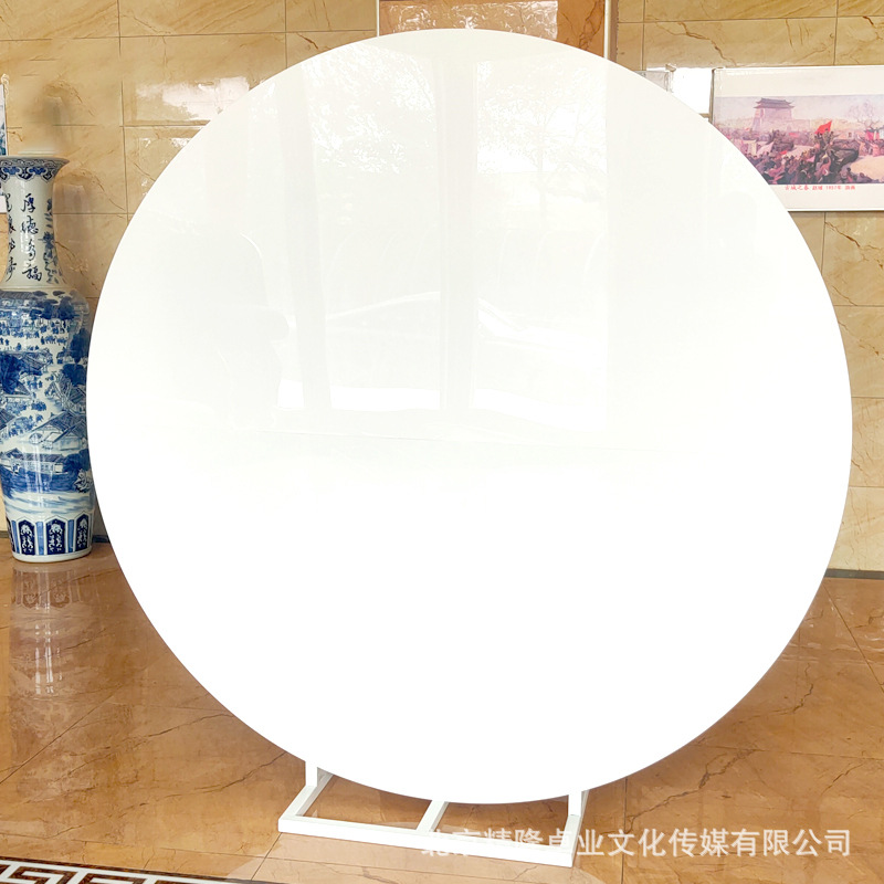 亚克力白色派对装饰道具圆形生日宴会背板婚礼背景装饰墙签到墙 图片 4